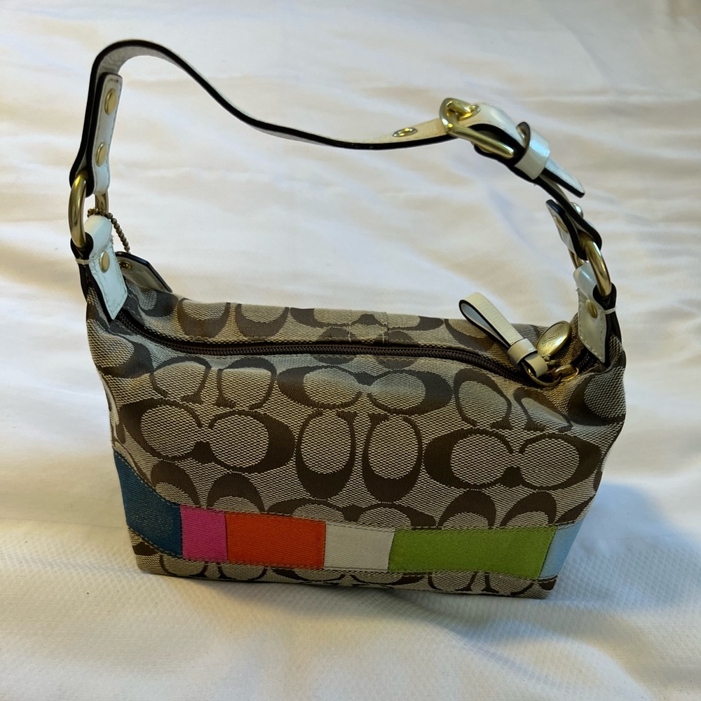 Coach Purse Signature 40540 Canvas Multicolor Stripe bag